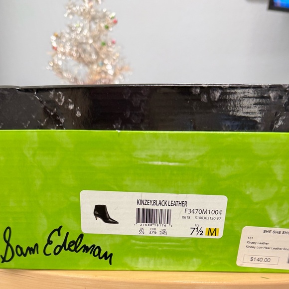 Sam Edelman Black Heeled Leather Boots with Silver Zipper Size 7.5 EUC - Picture 3 of 11